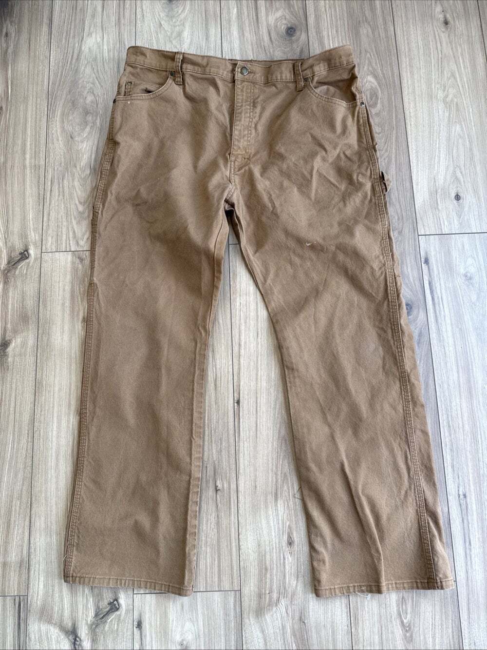 Dickies Carpenter Pants Mens 38x30 Y2K Distressed Faded Brown Workwear Grunge